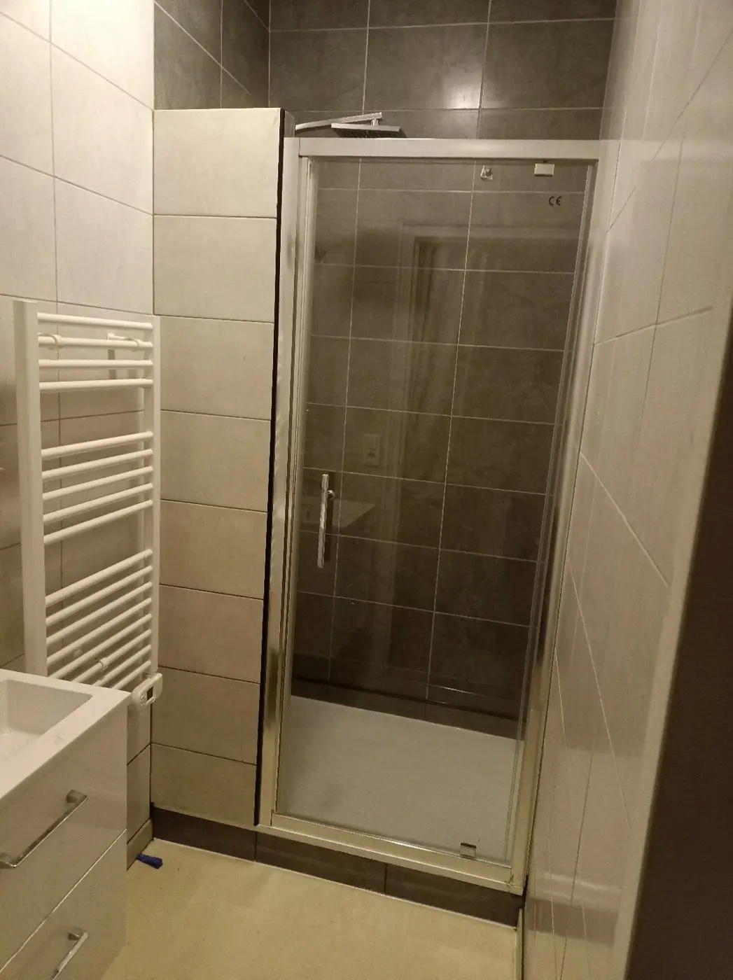Douche remise en état avec paroi vitrée